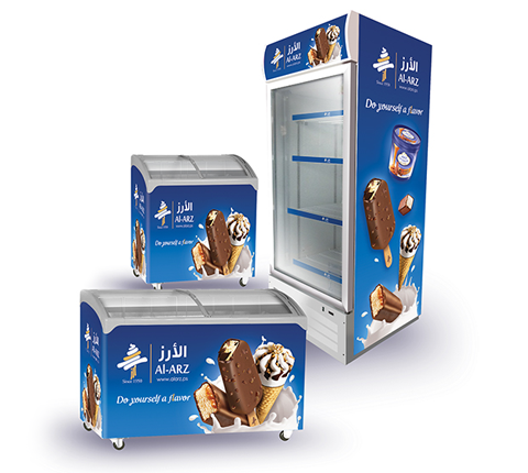 Al-Arz branded refrigerated delivery truck on the road