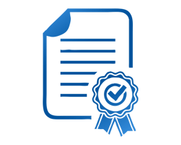 Certificate with seal and ribbon icon